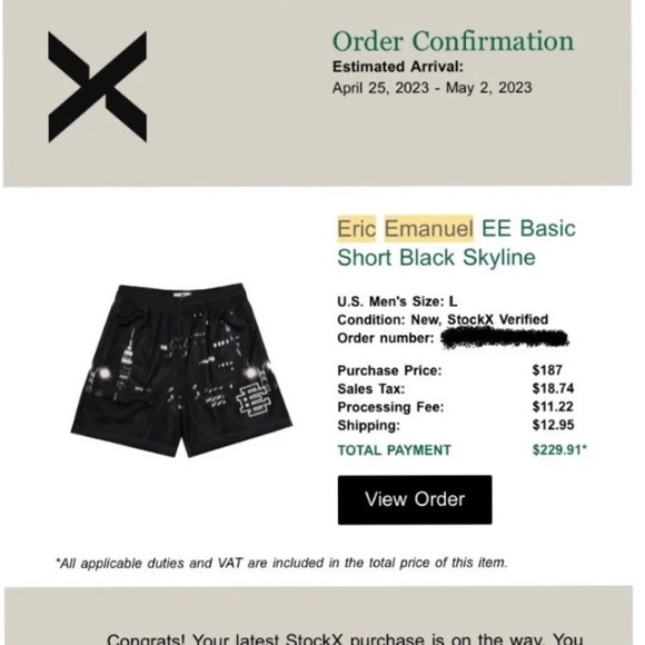 Eric Emmanuel Black Skyline shorts - Picture 6 of 6